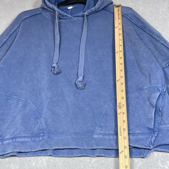 FP Movement Sweatshirt Womens Size Small Blue Hoodie Pockets Work it Out - Picture 9 of 14